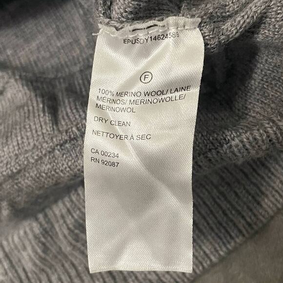 Saks Fifth Avenue Sweater 100% Merino Wool Textured Knit Pullover Gray Size XL - Picture 4 of 8